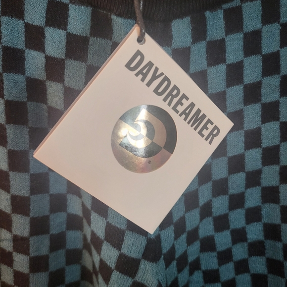 Daydreamer Teal Check Ankle Soft Knit Pants Size XS Retro Checkered, soft - Picture 2 of 4